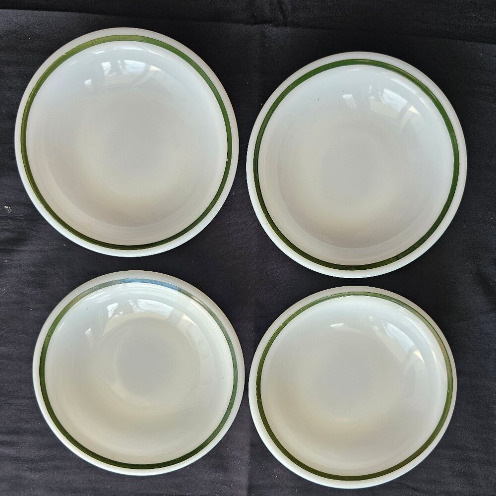 4 Vtg Pyrex Dbl TuffMilk Glass Fruit Dessert Bowls